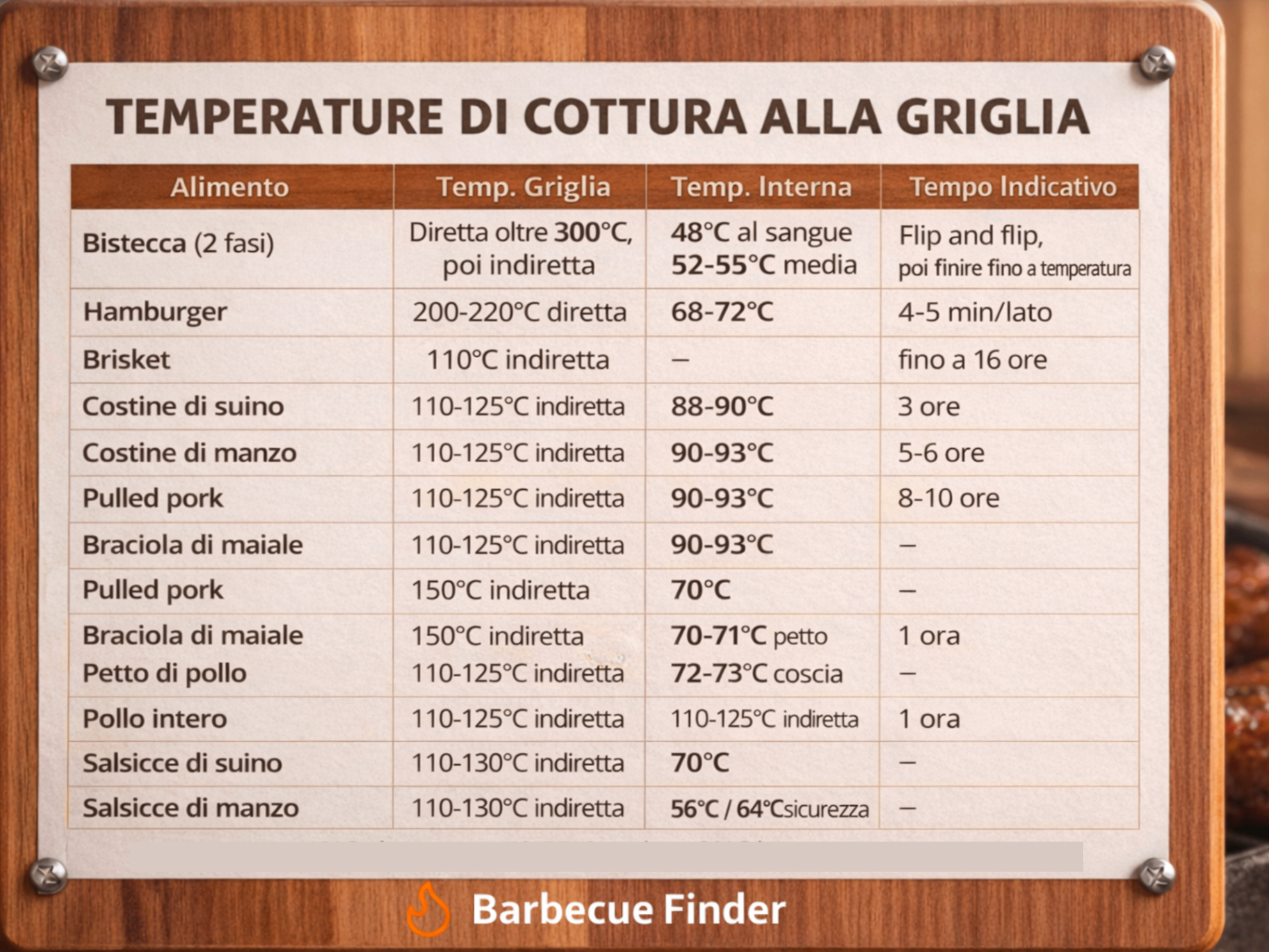 Tabella di conversione della temperatura della carne, manzo, maiale, agnello, pollo, pesce, tabella della temperatura di cottura della carne, foglio magnetico per alimenti per cucina picnic all'aperto